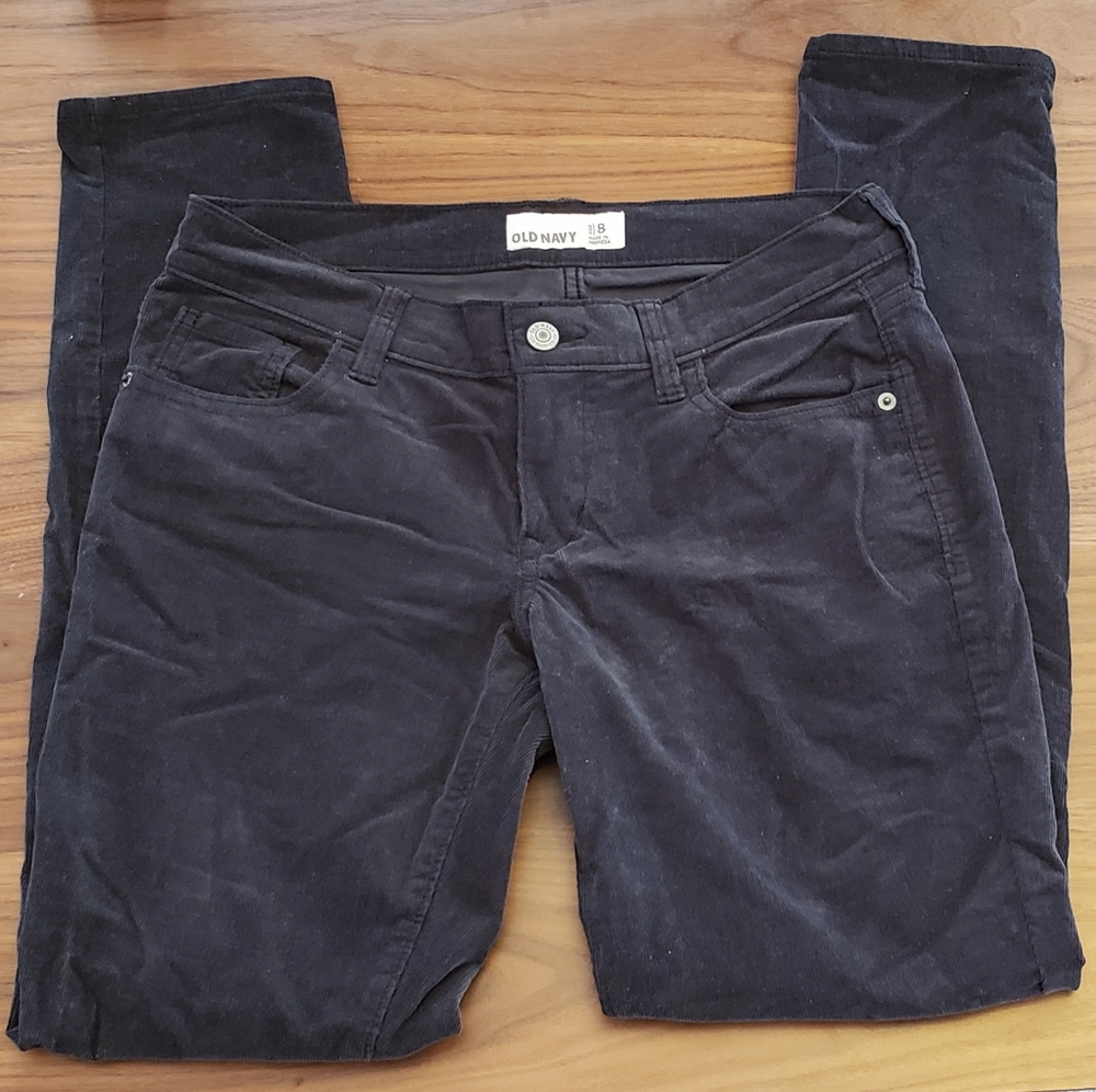 Old Navy Black Corduroy Pants Size 8
